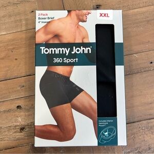 Tommy John Men's 360 Sport Boxer Briefs - Black xxl men’s nip